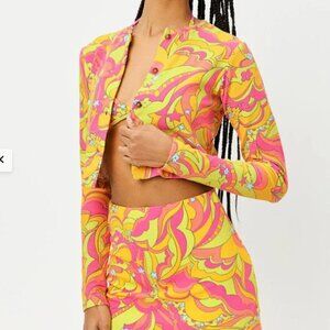 frankie's biknis cheri terry cardigan sweater